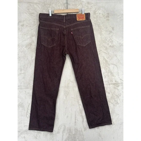 Levi's 562 Loose Taper Jeans Brown 36x32 Baggy Streetwear Y2K Denim Button Fly - Picture 4 of 11